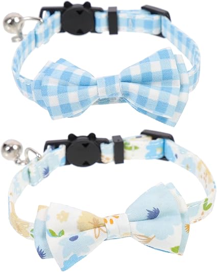 minkissy 2Pcs pet cat collar decorative kitten collar pet cosplay collar cat collar tie adjustable cat collar cat collar bow tie puppy party collar pet breakaway collars delicate bib cloth