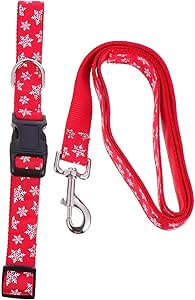 FONDOTIN 1 Set Snowflake Lead Cat Collar Safe Rope for Pets Running Belt Pet Collar with Lead Collar with Matching Lead Set of Dog Chainring Red