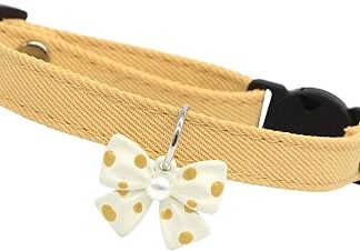 Dog Collar with Bowtie, Adjustable Dog Collar with Bowtie, Soft Cotton Dog Collar Bowtie for Pets, Stylish Kitten Collar Necklace for Dogs, Cats, and Kittens, Fashion Accessory