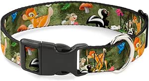 Buckle-Down bac-wdy082-nl Breakaway Cat Collar-Bambi & Friends Scene, 1/2" the W-3-15" Neck-Large