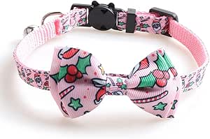 Haloppe Pet Collar Dress-up Pet Cats Collar with Bell Practical Pink