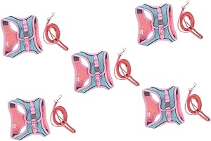 Supvox 5 Sets Pet Harness Walking Harness for Pets Cat Harness Lead Dog Vest Harness Training Lead for Pets Safety Jacket for Cats Walking Vest for Puppies