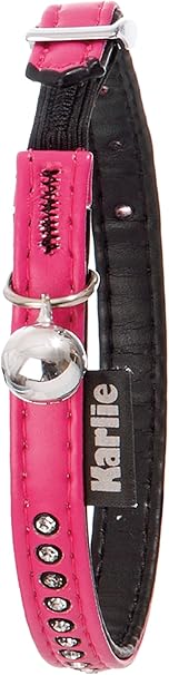 Karlie The Karlie Art Leather Plus Cat Collar, 11 mm/ 30 cm, Pink