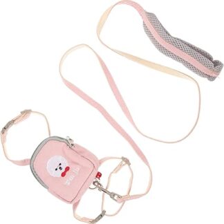 COSMEVIVI Kätzchen-Geschirr-Leinen-Set Katzengeschirr und Leine zum Spazierengehen rosa Rucksack-Design sicher ausbruchsicher verstellbar für Haustiere