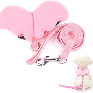 Icecode Cat Lead with Angel Wings Nylon Strap Adjustable Leash Ideal for Kittens Pink