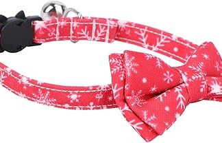 Milisten Pet Cat Collars Verstellbarer Weihnachts-katzenhalsriemen Mit Glocken Und Fliegen