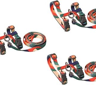 Happyyami Pack of 3 H Type Cat Pull Rope Puppy Harness Dog Training Cat Running Harness Puppy Collars for Small Puppies Cat Accessories Lead Cat Harness Rope Separate Jacket Pom