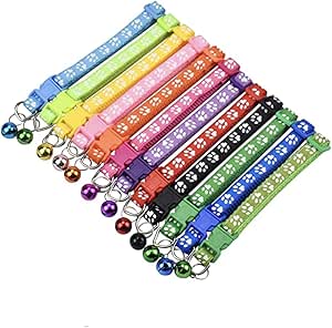 LUMoony 12Pcs Halsband Katze Verstellbar Cat Collar Safety Katzenhalsbandn Pet Katzenhalsband mit Glöckchen Cat Collar Safety Katzenhalsband Reflektierend Haustierzubehör Halsband