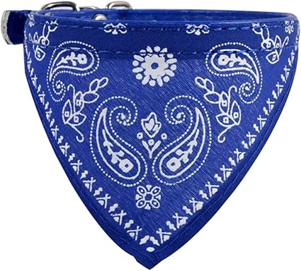 Cat Collar with Bandana Scarf in Paisley Look and Buckle Size S 20-26 cm Neck Circumference