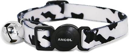 Camouflage Cat Collar with safety buckle blk&White
