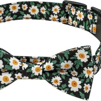 HCHGJKN Basic Dog Collars Cat Collar Breakaway Flower Print Adjustable Collar for Kittens Dogs Cat Necklace Dog Cat Bow Tie Collar for Kittens Cat (Cat Collar 4, M)