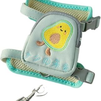 DCNIYT Cartoon Cat Harness, Cat Vest, Leash, Breakaway Cat Collar, Pull Rope, Dog Rope, Cat Rope, Walking Pet Products (Color : Green, Size : M (Weight 3.5-7.5kg))