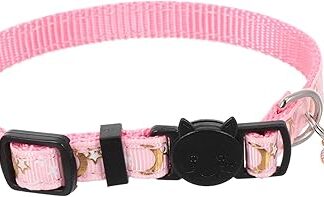 minkissy pet collar pet breakaway collar Breakaway cat collar woven puppy collar Ramadan Eid Mubarak Moons and Stars Dog kitten collars cat star collar appease fiber rope