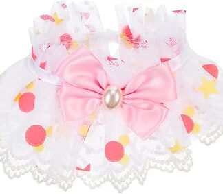 Ipetboom Cat Collar Princess Necklace Towel Poncho Harnesses Linen Puppy Collars for Small Puppies Cat Collars for Boys Cats Puppy Clothes Kitten Puppy Lace