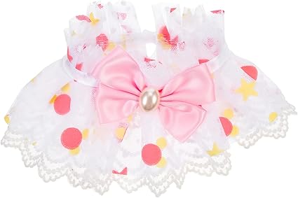 Ipetboom Cat Collar Princess Necklace Towel Poncho Harnesses Linen Puppy Collars for Small Puppies Cat Collars for Boys Cats Puppy Clothes Kitten Puppy Lace