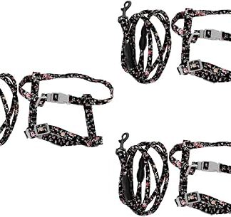 YARNOW 3 Sets Cat Lead Harness Small Animal Lead Cat Lead Print Cat Harness and Lead Large Cat Harness Training Lead for Dogs Rope Pull Cat Lead Outdoor Cloth