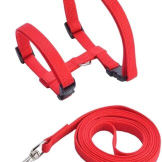Adjustable Nylon Pet Traction Cat and Dog Hanging Collar Dog Cat Collar Harness Leash Dog Cat Accessories Pet Harness Belt Red