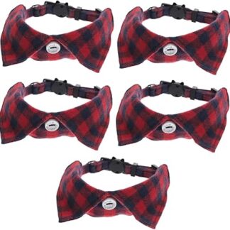 minkissy 5pcs adjustable cat collar pet neck collar fancy cat collar cute cat collar with bell cat collar breakaway with bell puppy dog collar decorative cat collar kitten cloth scarf