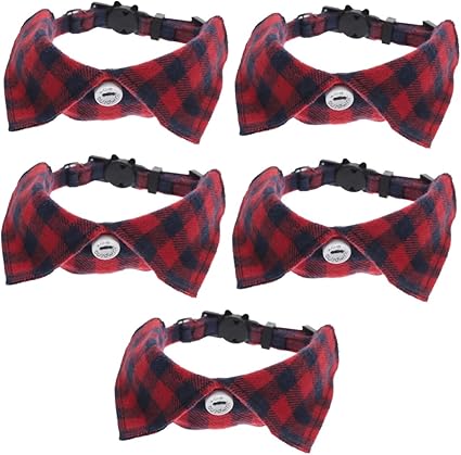 minkissy 5pcs adjustable cat collar pet neck collar fancy cat collar cute cat collar with bell cat collar breakaway with bell puppy dog collar decorative cat collar kitten cloth scarf