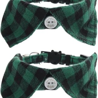 minkissy 2pcs adjustable cat collar puppy neck scarf cute cat collar with bell adjustable kitten collar fancy cat collar dog collar pet collar decorative cat collar with bell cloth lattice