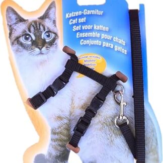 HAPINARY Katzengeschirr Leine-Katzenkette Haustierleine Katzenkette Katzenkette Haustier Katze Kette Katzenspielzeug Bausatz Glocken für laut Katzenhalsband Black