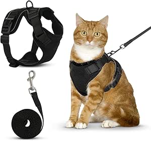 Cat Harness with Lead, Black Soft Harness for Cats, Chest Harness, Cat Harness, Cat Harness