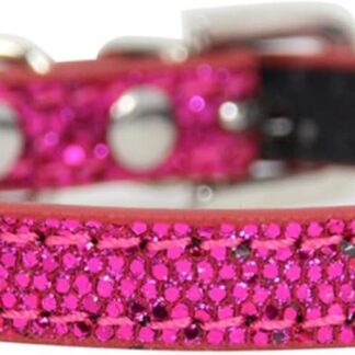 FNSK Shiny Diamond Rhinestone Harness Cat Collar Puppy Baby Dog Cat Collar Leather Strap Kitten Accessories Puppy Collar (Color : Rose Red 2, Size : M)