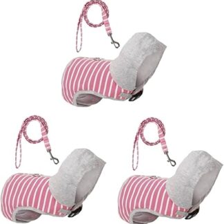 VANZACK Pack of 3 Pet Jumper Cat Harnesses Cat Collar Outdoor Vest Dog Harness Muscle Shirt Lead Cat Harness Pet Harness Vest Style Clothing Jacket Strap Adjustment Pink