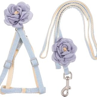 minkissy Linen Pet Harness Lead Puppy Harness Jogging Suits Muscle Shirt Tank Tops Outdoor Walking Harness Cat Lead Kitten Collar Drawstring Travel Chest Strap Fabric