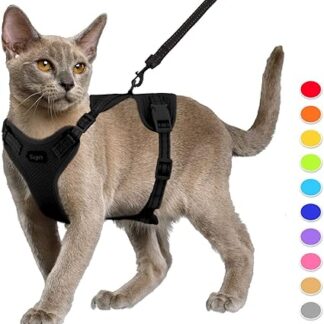Supet Cat Harness and Lead Set, Escape Proof Kitten Harness, Adjustable Cat Vest/Harness with Reflective Stripes, Universal Cat Lead and Harness for Cats / Puppies