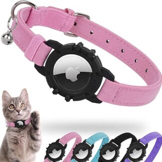AirTag Cat Collar, Integrated Apple Air Tag Cat Collar, Lightweight Tracker Cat Collars for Girls, Boys, Cats, Kittens and Puppies
