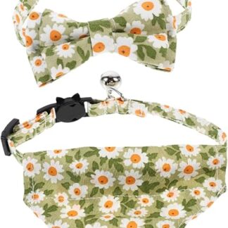 VILLFUL Pack of 2 Cat Collar Cat Bow Collar with Bow Tie Dog Bow Tie Collar Cat Bow Tie Collar Cat Clothing Cat Bow Tie Kitten Collar Cotton