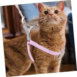 DOITOOL Katzenhalsbänder 1 Satz Verstellbares Katzengeschirr Laufgeschirr und Leine für Katzen Katzen-Essentials Ledergürtel Welpengeschirr Katzenleinen und -geschirre zum Spazierengehen