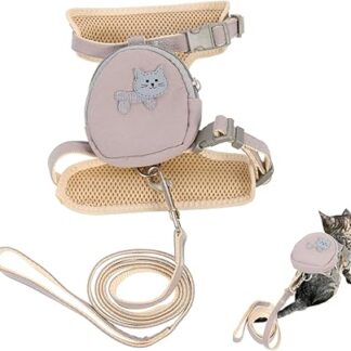 Sosoport Dog Backpack Lead Cat Adjustable Harness Lead for Cat Harness Cat Lead Print Sling Backpacks Saddle Bags for Dogs Cat Supplies Puppy The Cat Vest Nylon