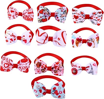 minkissy 10pcs pet bow tie cat bow tie breakaway with bell bowknot collar holiday pet collar dog neck decorations pet pendant collar cat collar with bells bandana apparel decorate ribbon