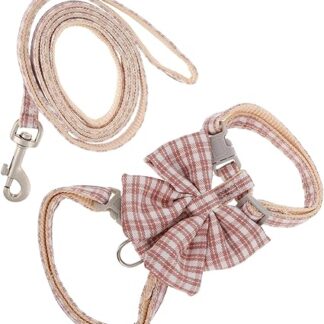 Supvox 1 Set Cat Lead Pet Harness Running Rope for Cats Cat Harness and Lead Running Belt for Kittens Drawstring for Pet Cats Rope Dog Cat Vest Lead Pink Polyester