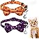 Halloween Cat Collar with Safety Clasp, Breakaway Cat Collars Jack-O'-Lantern Cat Collar for Halloween, Soft Cat Collar with Bell Removable - Cute Pumpkin Purple Collar