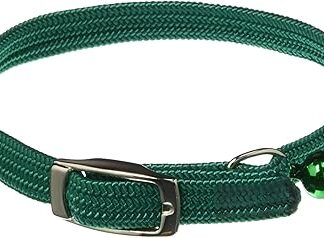 OmniPet Kool Kat Elastic Cat Safety Collar with Bell, Green, 12 Inches