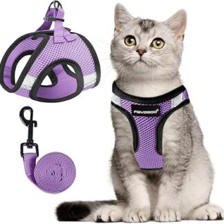 FAYOGOO Cat Harness Cat Lead Harness for Cats, Cat Harness with Lead, Escape Proof, Adjustable Cat Harness, Controlling, Breathable Cat Lead with Reflective Stripes