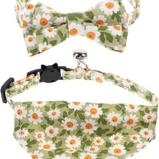 YARNOW Pack of 2 Cat Collar Cat Clothing Cat Triangle Bandana Kitten Triangle Scarf Collar Cat Triangle Scarf Collar Pet Triangle Scarf Collar Cotton Green