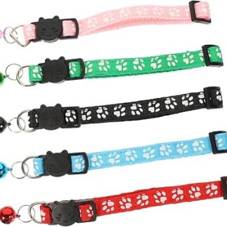 Parliky Pack of 5 Cat Collars Adjustable Puppy Collars for Litter Pet Festival Collar Puppy Collar Animal Gift Cat Clothing Kitten Collar Necklace for Pet Nylon