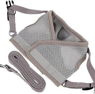 SEWOART Haustiergeschirr Katzengeschirr und Leine Katzenweste Geschirr reflektierende Outdoor-Gurte bequemes Katzengeschirr atmungsaktiv modische Weste Typ: Grau Größe S