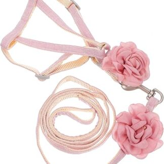 FOMIYES Leinen pet supplies cats small dog collar flower cat collar pull rope for cats traction harness for cats anti-break free chest strap belt fabric