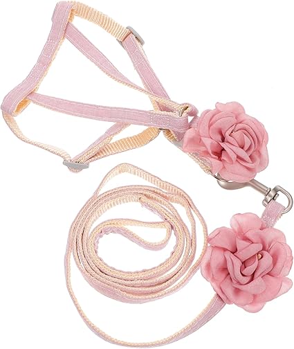 FOMIYES Leinen pet supplies cats small dog collar flower cat collar pull rope for cats traction harness for cats anti-break free chest strap belt fabric