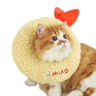 Cat Soft Cone, Cat Cone Collar - Cute Tempura Grilled Puppy Licking Neck Cones - Anti Bite Neck Protective Collar, Wundheilung Recovery Collar for Small and Medium Puppy and Kittens