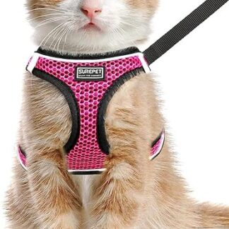 LOS ANDES Cat Harness with Lead, Escape Proof Harness for Cats, Adjustable Chest Harness, Cat Harness, Reflective, Cat Lead with Harness for Cats, Puppies