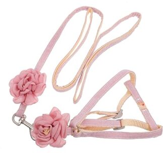 FRCOLOR Lead Harness, Bunny Flower Vest Lead, Pull Rope for Cats, Adjustable Cat Vest, Cat Lead, Simple Floral Tank Tops, Floral Choker, Lizard Belt, Fabric, Travel