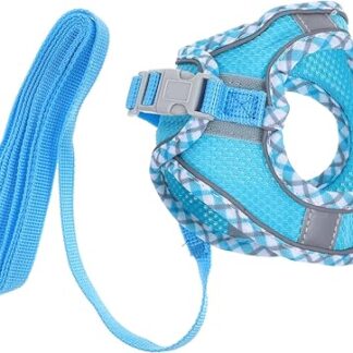 Toddmomy 1 Satz Reflektierendes Kätzchengeschirr Laufgeschirr Und Leine Für Katzen Auto Kleines Hundegeschirr Flucht Aus Dem Katzengeschirr Haustier Welpe Katzenhalsband Sky-Blue Polyester