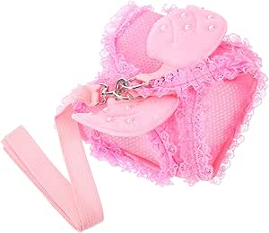 HAPINARY Haustier Geschirr Meerschweinchengeschirr Hasenzubehör Hundehalsband Haustierleine Hund Katze Leine gurtstopper gurtschoner Welpengeschirr Brustgurt für Hunde Katzengeschirr Rosa