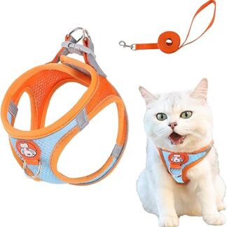 BSITSSS Cat Harness with Lead for Cats, Cat Lead with Harness for Cats Harness, Cat Harness with Reflective Strips, Cat Harness for Large and Small Cats